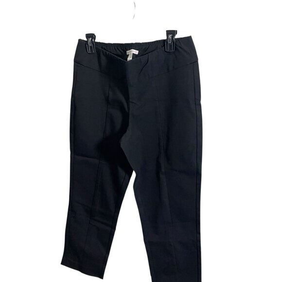 Isaac Mizrahi Live Womens Black Straight-Leg Pull-On Pants 12P - Picture 1 of 4